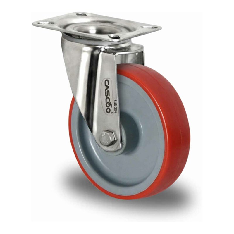 CASCOO Lenkrolle ø 160 mm Serie N2U6 Gleitlager Edelstahl