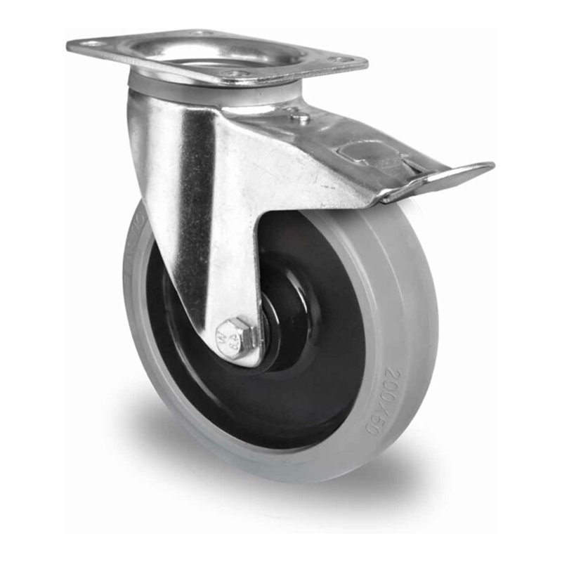 CASCOO Lenkrolle mit Totalfeststeller ø 200 mm Serie R4E2 Doppelkugellager