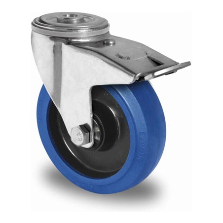 CASCOO Rückenlochlenkrolle mit Totalfeststeller ø 200 mm Serie R4E1 Doppelkugellager