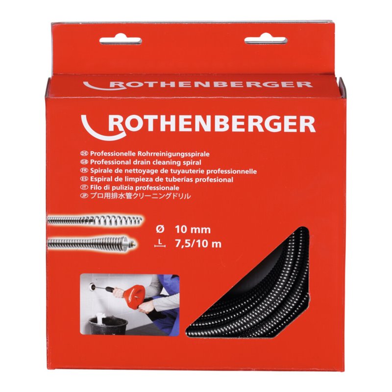 Rothenberger Spirale, 10mmx7,5m mit Keulenkopf 10 mm
