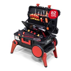 Wiha Werkzeugkoffer Set XXL 4 electric I 80-tlg. I Elektriker Werkzeugkoffer mit Rollen I Werkzeugkasten mit umfangreichem Sorti