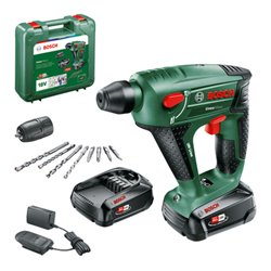 Bosch Akku-Bohrhammer Uneo Maxx, 2 Akku PBA 18V 2.0Ah W-B, Ladg. AL 18V-20 u. Koffer