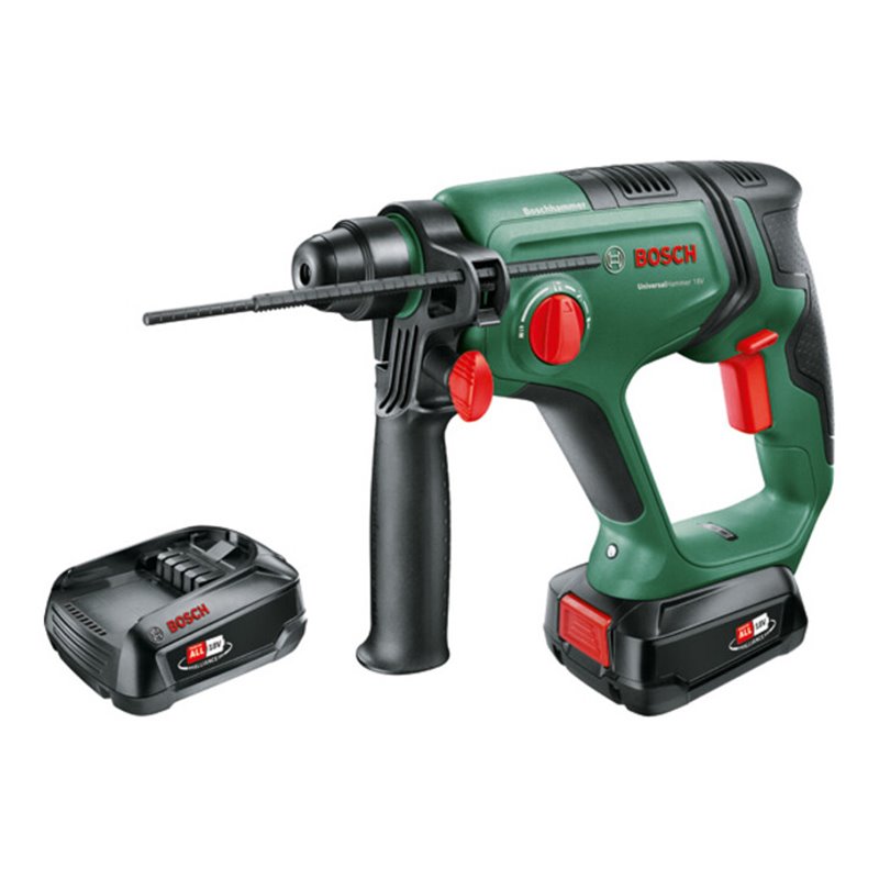 Bosch Akku-Bohrhammer UniversalHammer 18V, 2 Akku PBA 18V 2.5 Ah, Ladg. u. Koffer
