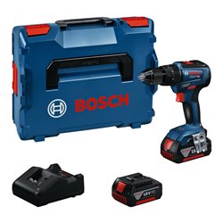 Bosch Akku-Schlagbohrschrauber GSB 18V-55 mit 2 Akkus 18V 3.0Ah, Ladegerät und L-BOXX 136