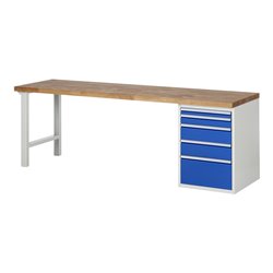 Rau Werkbank Modell 7511 mit 5 Schubladen 840 mm Buche-Massiv-Platte