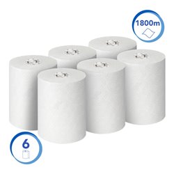 Scott Control Extrastarke Papierhandtücher gerollt, 6 x 300 m weiße Handtücher Rollen