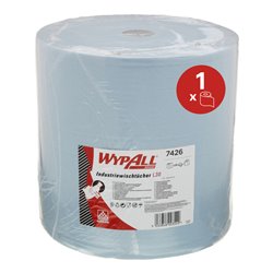 WypAll Papierwischtücher für industrielle Reinigungsaufgaben L30, Jumborolle, 1 Rolle x 670 Wischtücher, 3-lagig, blau