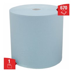 WypAll Papierwischtücher für industrielle Reinigungsaufgaben L30, Jumborolle, 1 Rolle x 670 Wischtücher, 3-lagig, blau