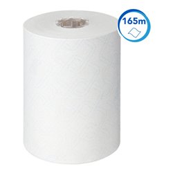 Scott Control Slimroll Rollenhandtücher, 6 x 165m lange, weiße, 1-lagige Rollen