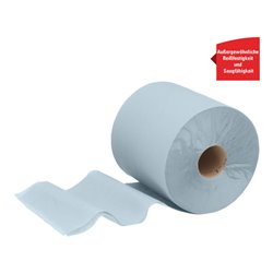 WypAll Papierwischtücher für Lebensmittel & Hygiene, 6 Rollen x 630 Wischtücher, 1-lagig, blau