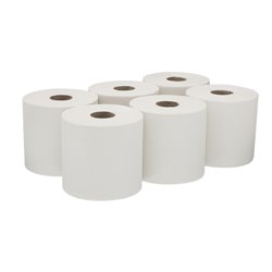 WypAll Papierwischtücher für Lebensmittel & Hygiene, 6 Rollen x 630 Wischtücher, 1-lagig, weiß