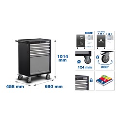 BGS Werkstattwagen | 4 Schubladen, 1 Klappfach | leer