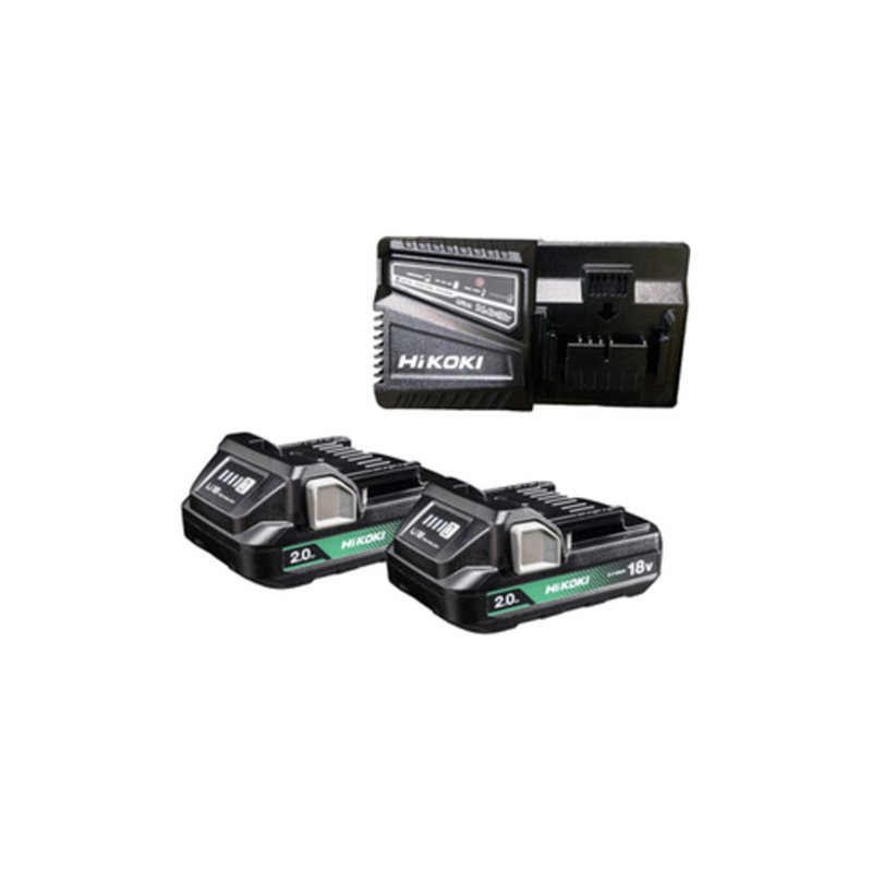 HiKOKI 2 Akkus 18V 2,0 Ah BSL1820M + Ladegerät UC18YSL