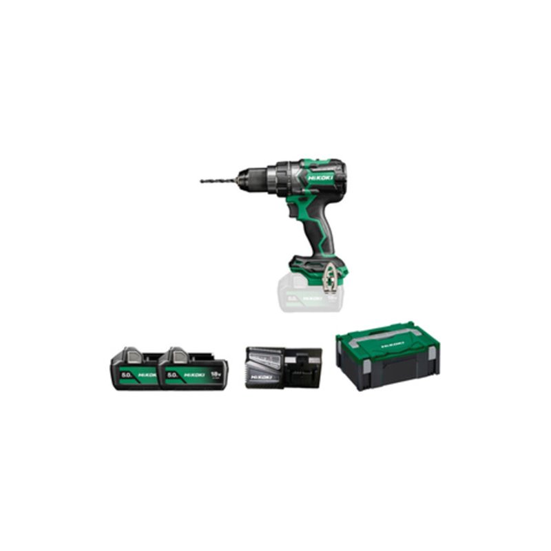 HiKOKI Akku-Bohrschrauber DS18DC (5,0 Ah) (HSC II) + 2x Akkus BSL1850MA