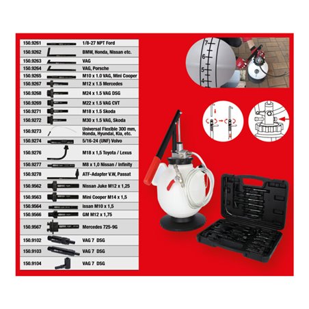 KS Tools Universal Getriebeöl-Füllsystem-Satz mit 23-tlg. Adaptersatz