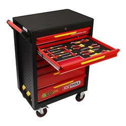 KS Tools ECOline Werkstattwagen mit 42 isolierten Werkzeugen für Hybrid- und Elektrofahrzeuge