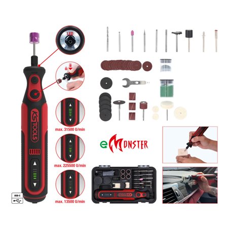 KS Tools eMONSTER Akku-Multifunktionswerkzeug-Satz mit 50 Zubehörteilen