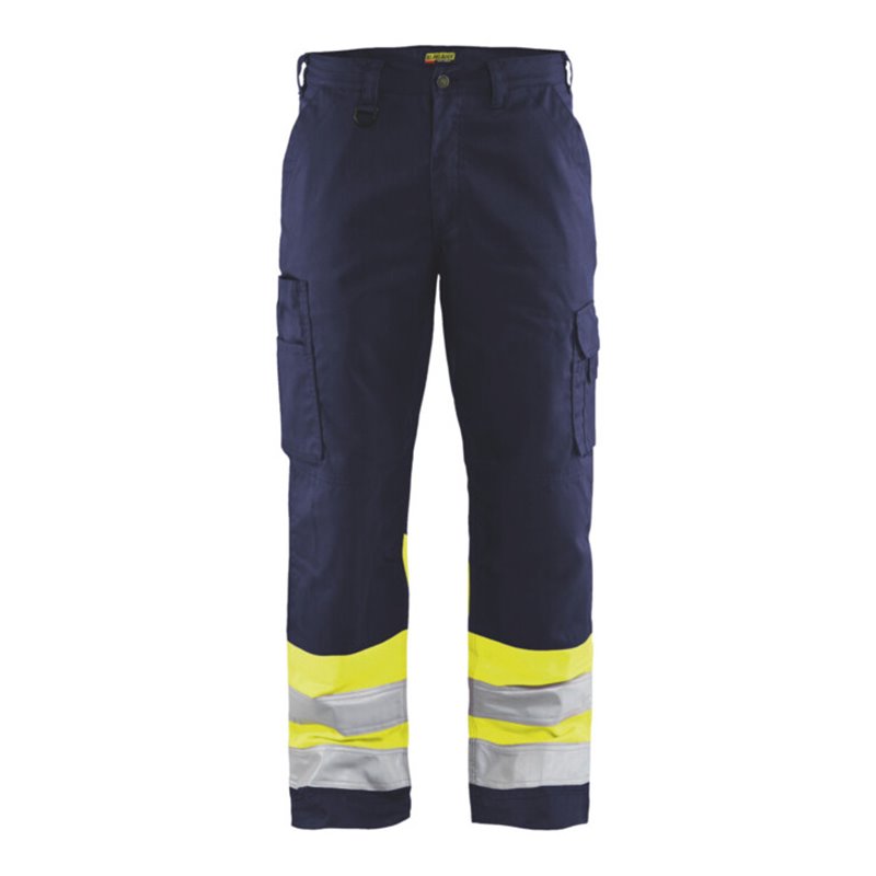 Blakläder Warnschutz-Bundhose, gelb / marineblau, Konfektionsgröße DE: 54