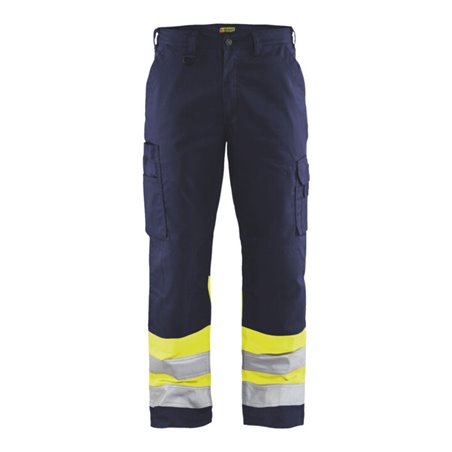Blakläder Warnschutz-Bundhose, gelb / marineblau, Konfektionsgröße DE: 60