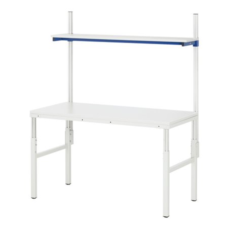 Rau Basistisch Etagenbord, B1500xT500xH650-1000/H2040mm, Melamin-Platte 22mm