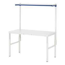 Rau Basistisch Etagenbord, B1800xT700xH650-1000/H2040mm, EGB-Melamin-Platte 28mm