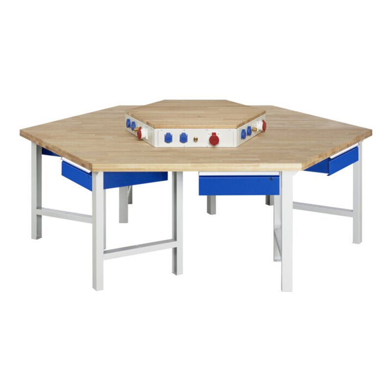 Rau Gruppenwerkbank 401-EA, B2700xT2340xH840mm, 6x1Schublade-TA