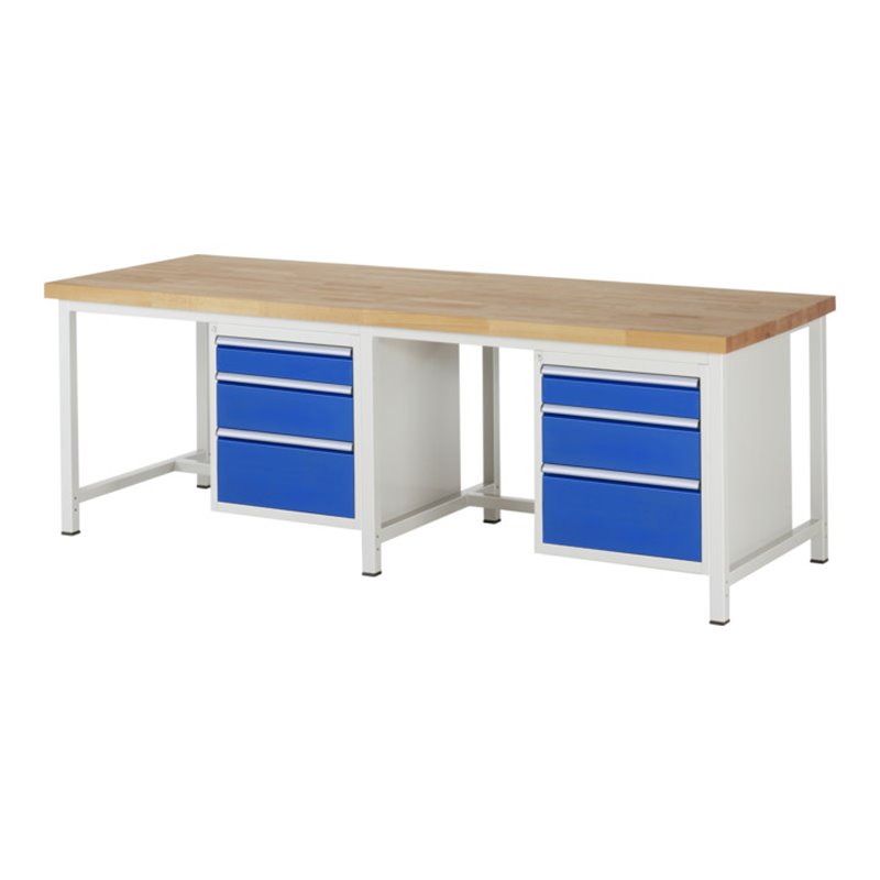 Rau Werkbank 8159A1, B2500xT900xH840mm, 6x Schublade-TA