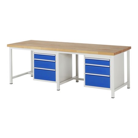 Rau Werkbank 8159A1, B2500xT900xH840mm, 6x Schublade-TA