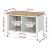 Rau Werkbank höhenverstellbar 8468A2, B1250xT700xH840-1040mm, 2x Tür