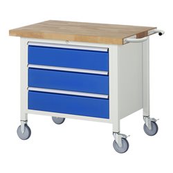 Rau Fahrbare Werkbank 8257, B1000xT700xH880mm, 3x Schublade-TA