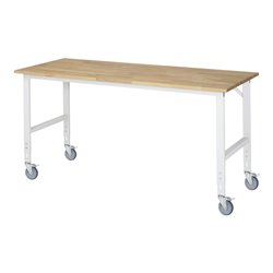 Rau Fahrbarer Arbeitstisch Tom (4 LR), B2000xT800xH910-1230mm, B-Platte-25mm