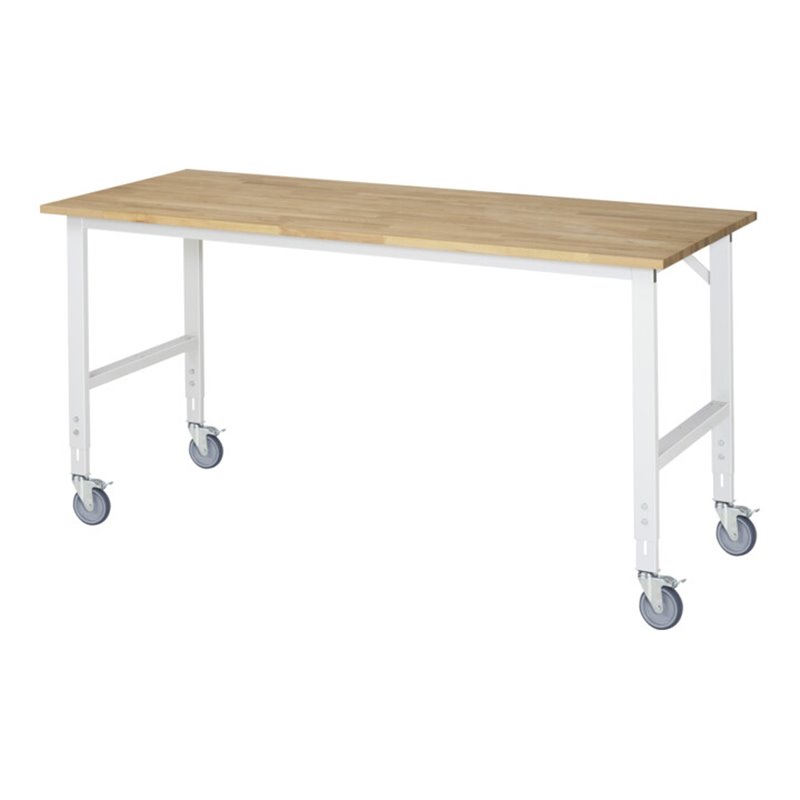 Rau Fahrbarer Arbeitstisch Tom (4 LR), B2000xT800xH910-1230mm, B-Platte-25mm