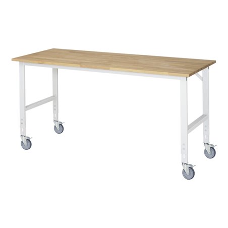 Rau Fahrbarer Arbeitstisch Tom (4 LR), B2000xT800xH910-1230mm, B-Platte-25mm