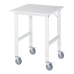 Rau Fahrbarer Arbeitstisch Tom (4 LR), B750xT800xH910-1230mm, M-Platte-22mm