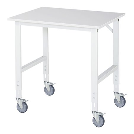Rau Fahrbarer Arbeitstisch Tom (4 LR), B1000xT800xH910-1230mm, M-Platte-22mm