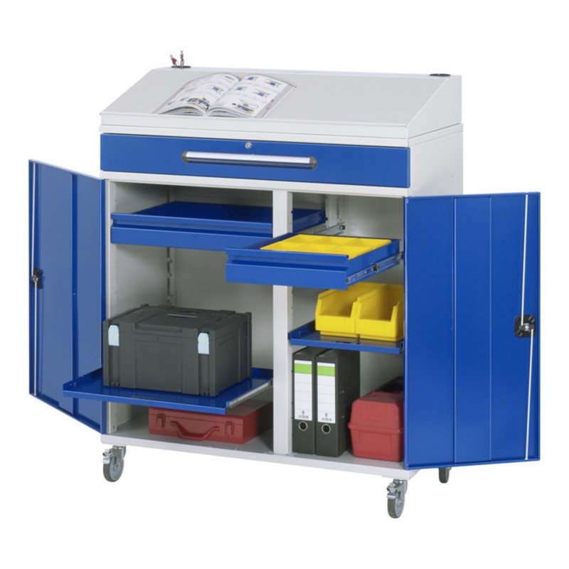 Rau Beistellschrank Stehpult 03T, B1100xT520xH1110/1220mm, mobil