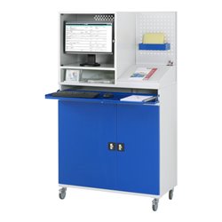 Rau Computer-Schrank 67T mit Monitorgehäuse T520mm, B1100xT520xH1895mm, mobil