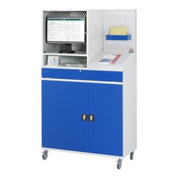 Rau Computer-Schrank 67T mit Monitorgehäuse T520mm, B1100xT520xH1895mm, mobil