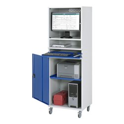 Rau Computer-Schrank 65 mit Monitorgehäuse T520 mm, B650xT520xH1895mm, mobil