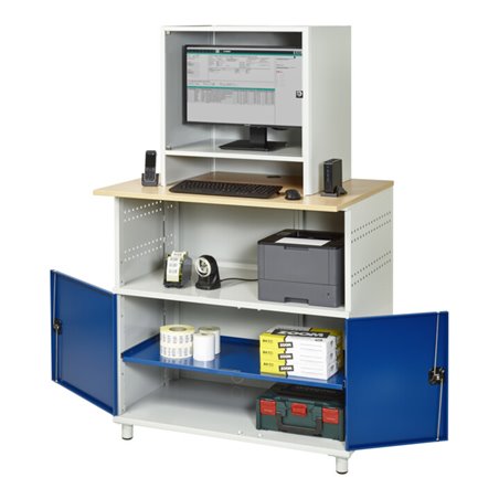 Rau Computer-Tisch 1022 mit Monitorgehäuse T550 mm, B1100xT790xH1840mm