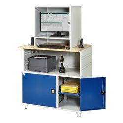 Rau Computer-Tisch 1023 mit Monitorgehäuse T550mm, B1100xT790xH1840mm