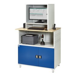 Rau Computer-Tisch 1023 mit Monitorgehäuse T550mm, B1100xT790xH1840mm