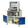 Rau Computer-Tisch 1023 mit Monitorgehäuse T550mm, B1100xT790xH1890mm, mobil