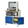 Rau Computer-Tisch 1023 mit Monitorgehäuse T550mm, B1100xT790xH1890mm, mobil
