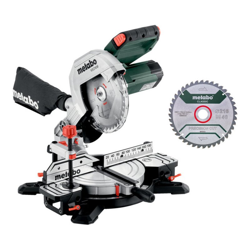 Metabo Kappsäge KS 216 M Set (610216900) mit 2. Hartmetall-Sägeblatt, im Karton