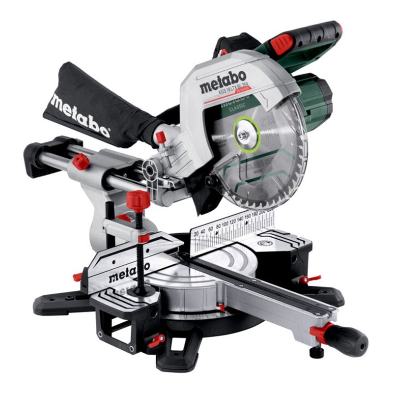 Metabo Akku-Kappsäge KGS 18 LTX BL 254 (614254650) mit Zugfunktion 18V 2x5.2Ah Li-Power + ASC 55