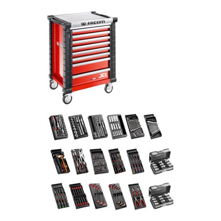 Facom Werkstattwagen JET.9M3 mit 18 Modulen rot