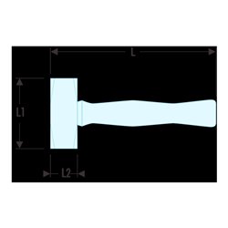 Facom Fäustel mit Hickory-Stiel 1500 g 45 mm