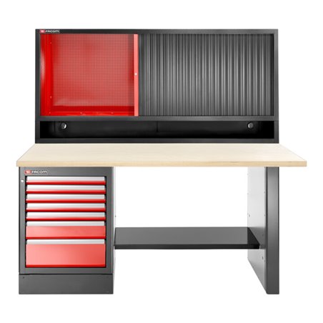 Facom JLS3 Werkbank hoch 7Schubl+Obers.,Holz