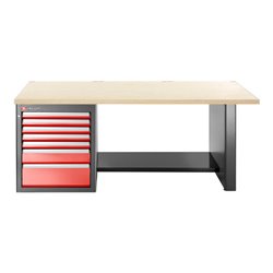 Facom JLS3 Werkbank 2,2m Holz 7 Schubladen niedr